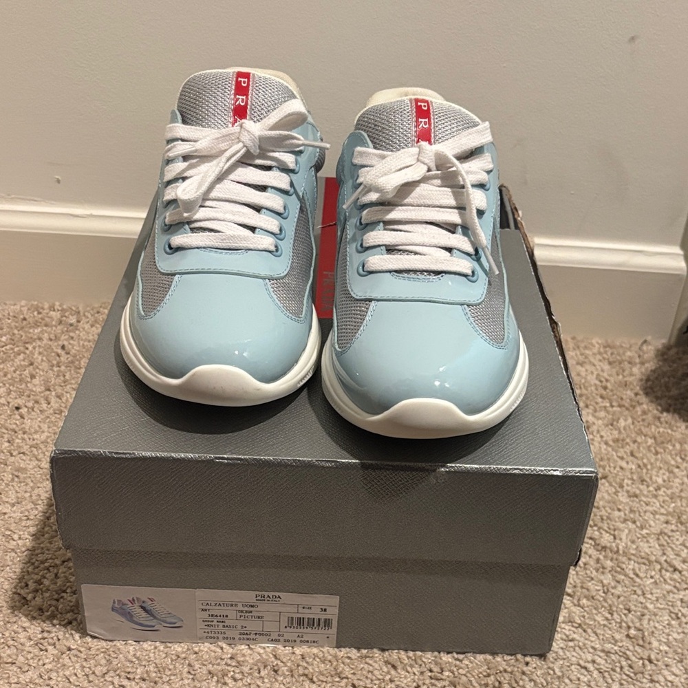 Prada Men’s Light Blue and Gray Sneakers